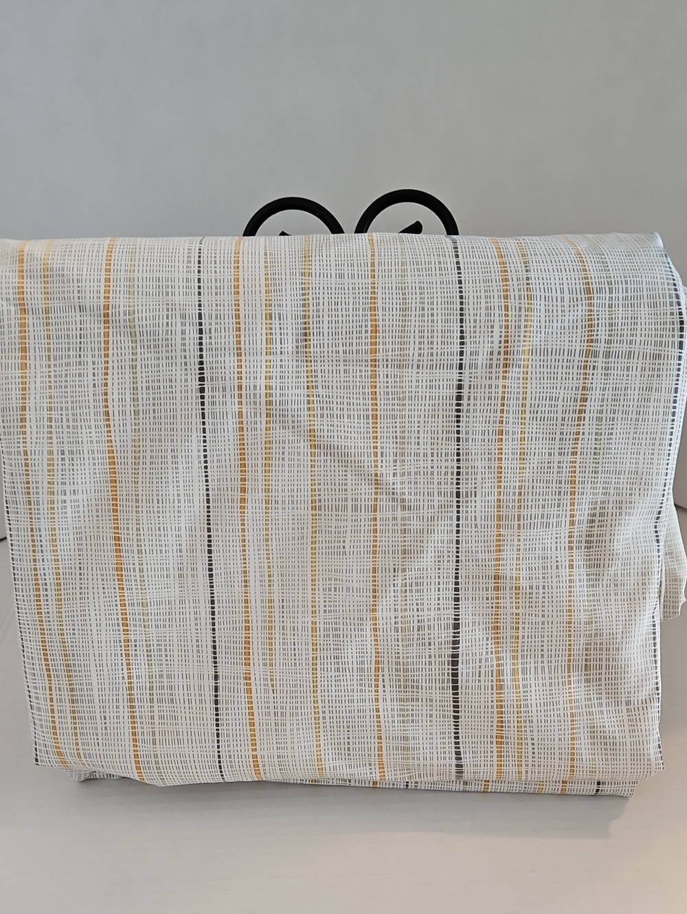 IKEA Varart White Body Grays Yellow Stripe Details Cotton King Duvet Cover